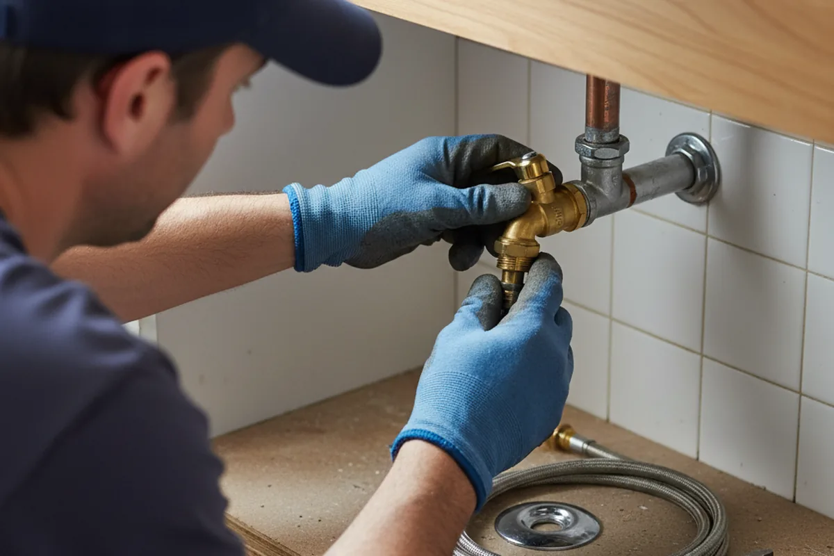 Shutoff valve and fitting work during Emergency Plumbing in Rougon